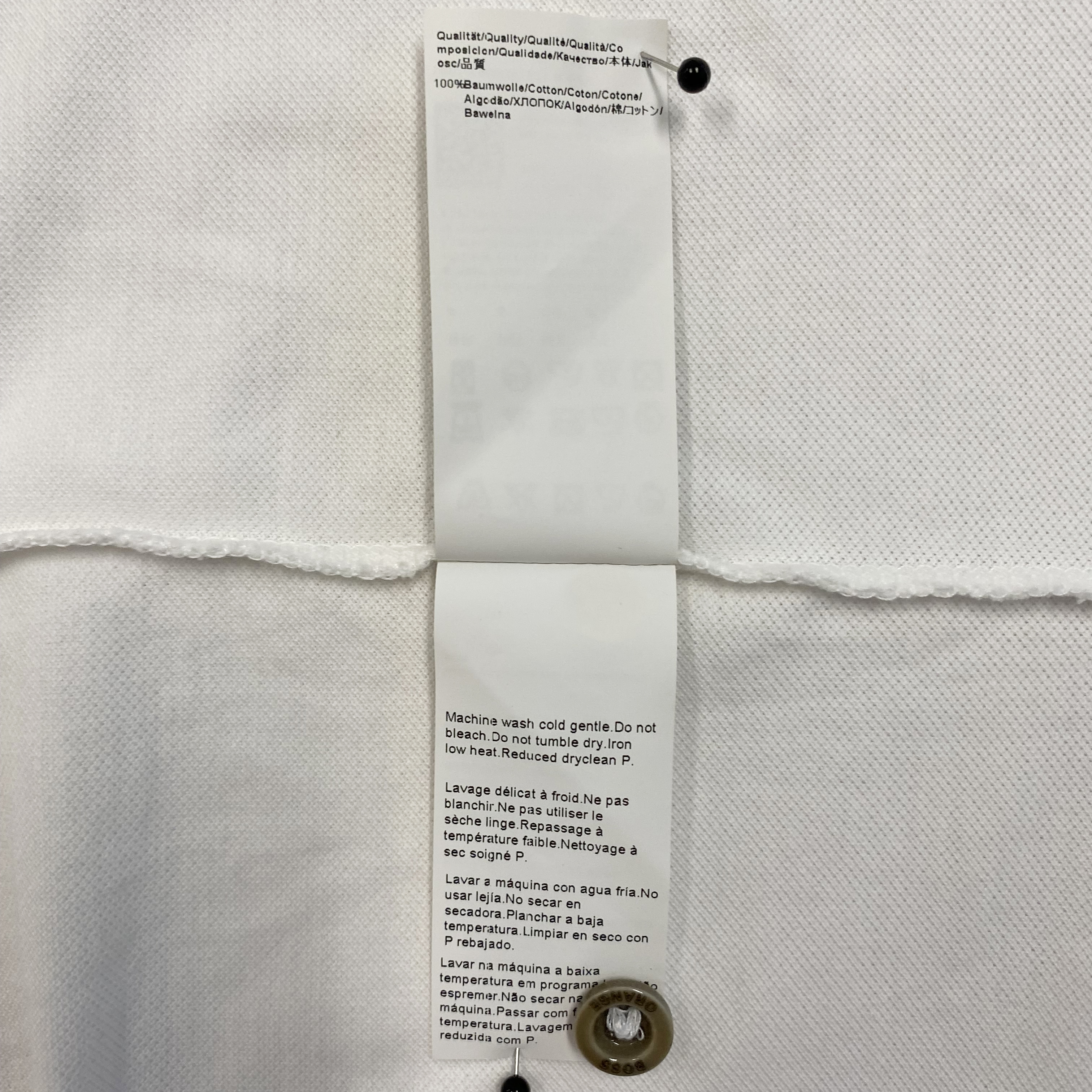 Hugo Boss Cotton Polo T-shirt - White/Taupe/Grey