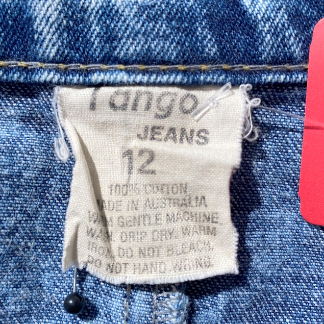 Tango Vintage 80s Acid Wash Denim Skirt - has blemish