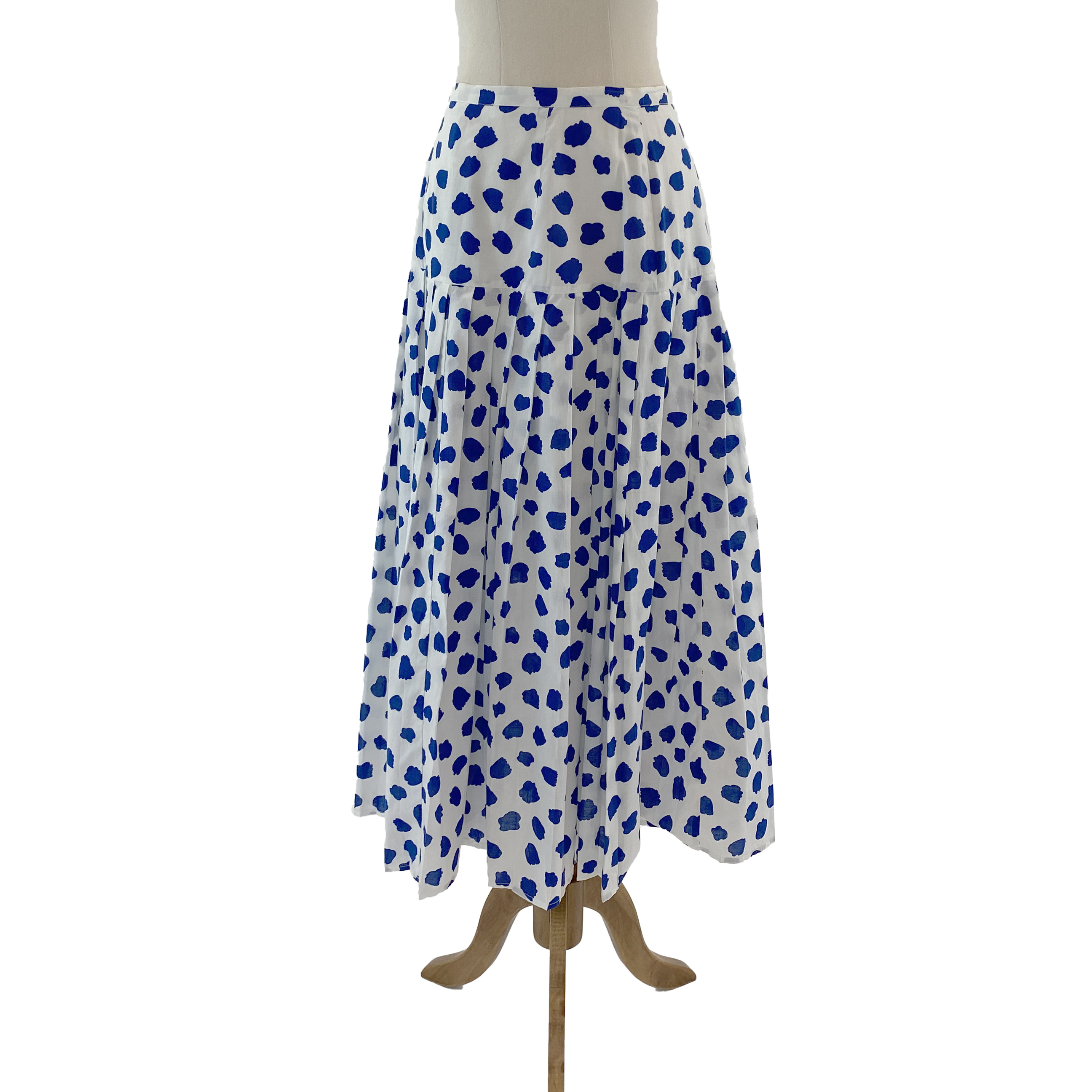 Rixo London White/Blue Tulip Spot Skirt & Blouse