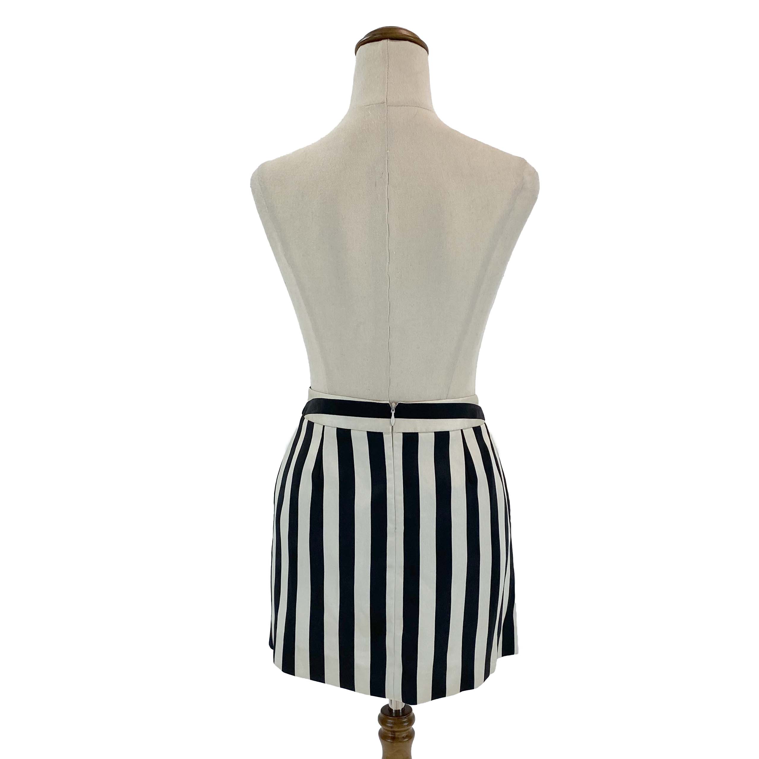 SASS & BIDE Striped Black/Beige Skirt