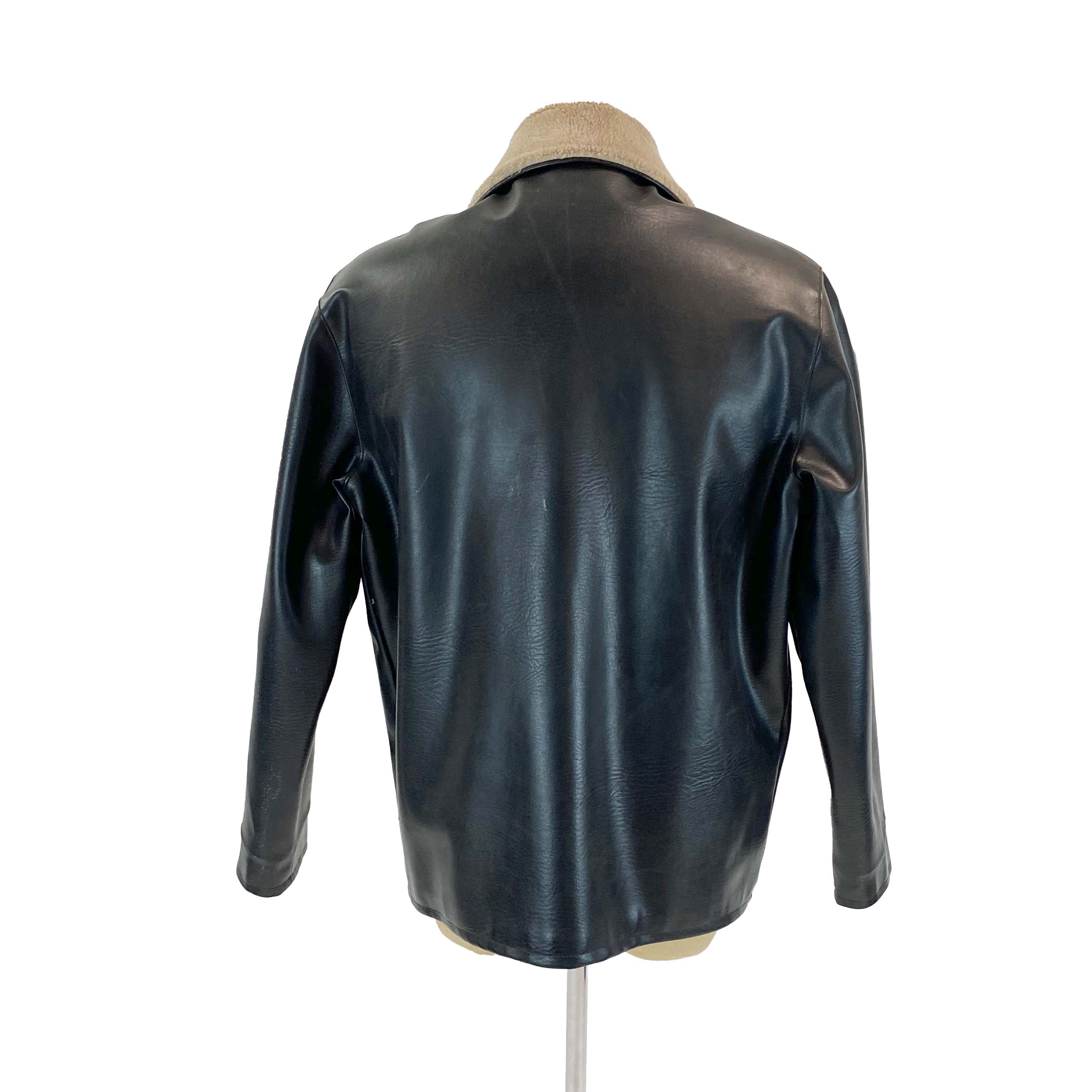 BENTELY Leather Fur Trim Bomber Jacket