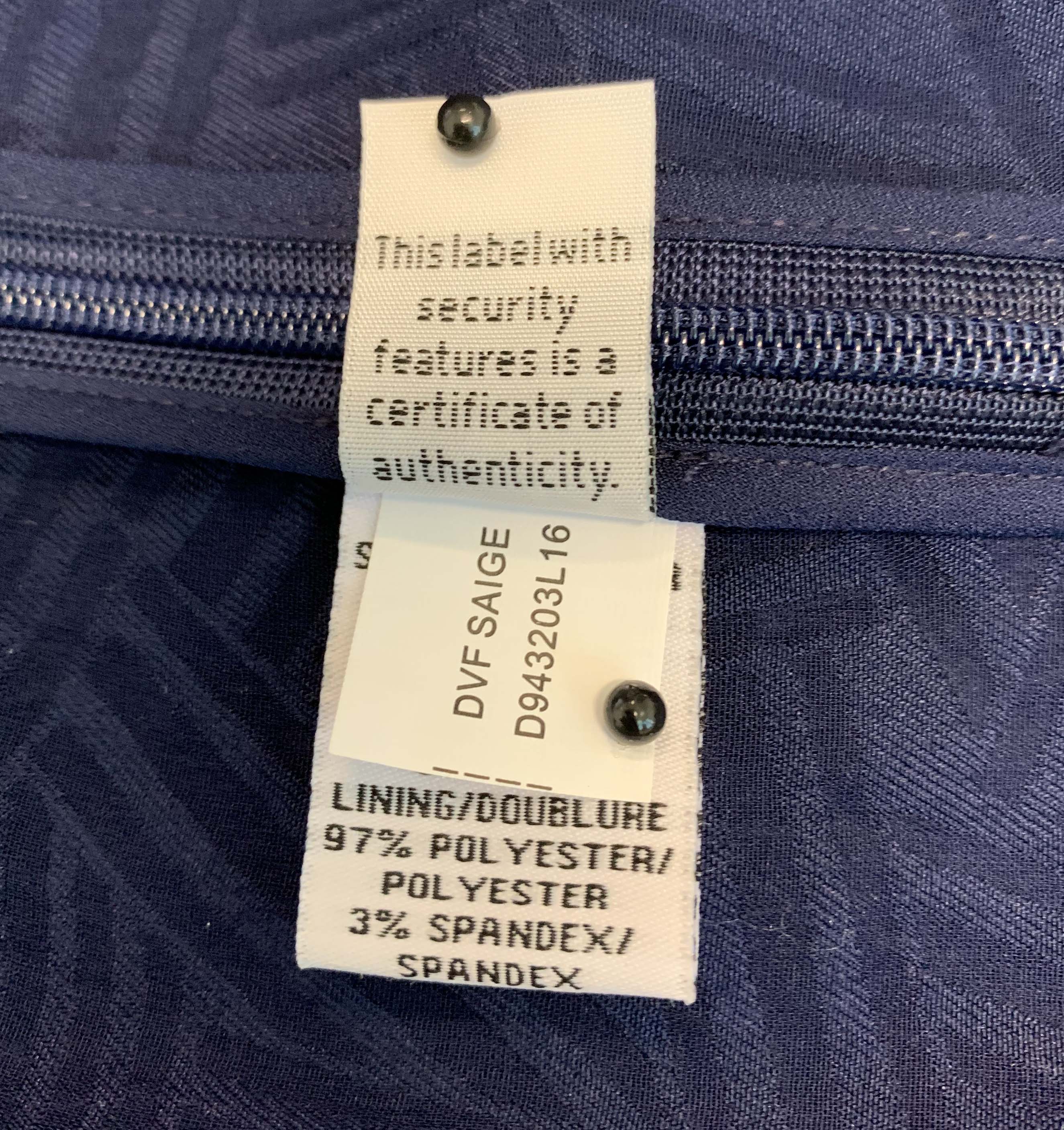 DIANE VON FURSTENBERG navy dress