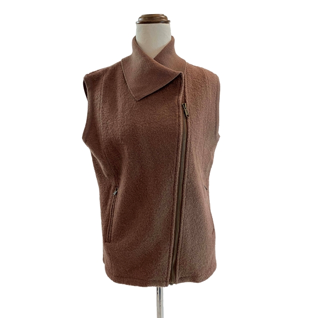 FIELDS zip front knitted fleece vest