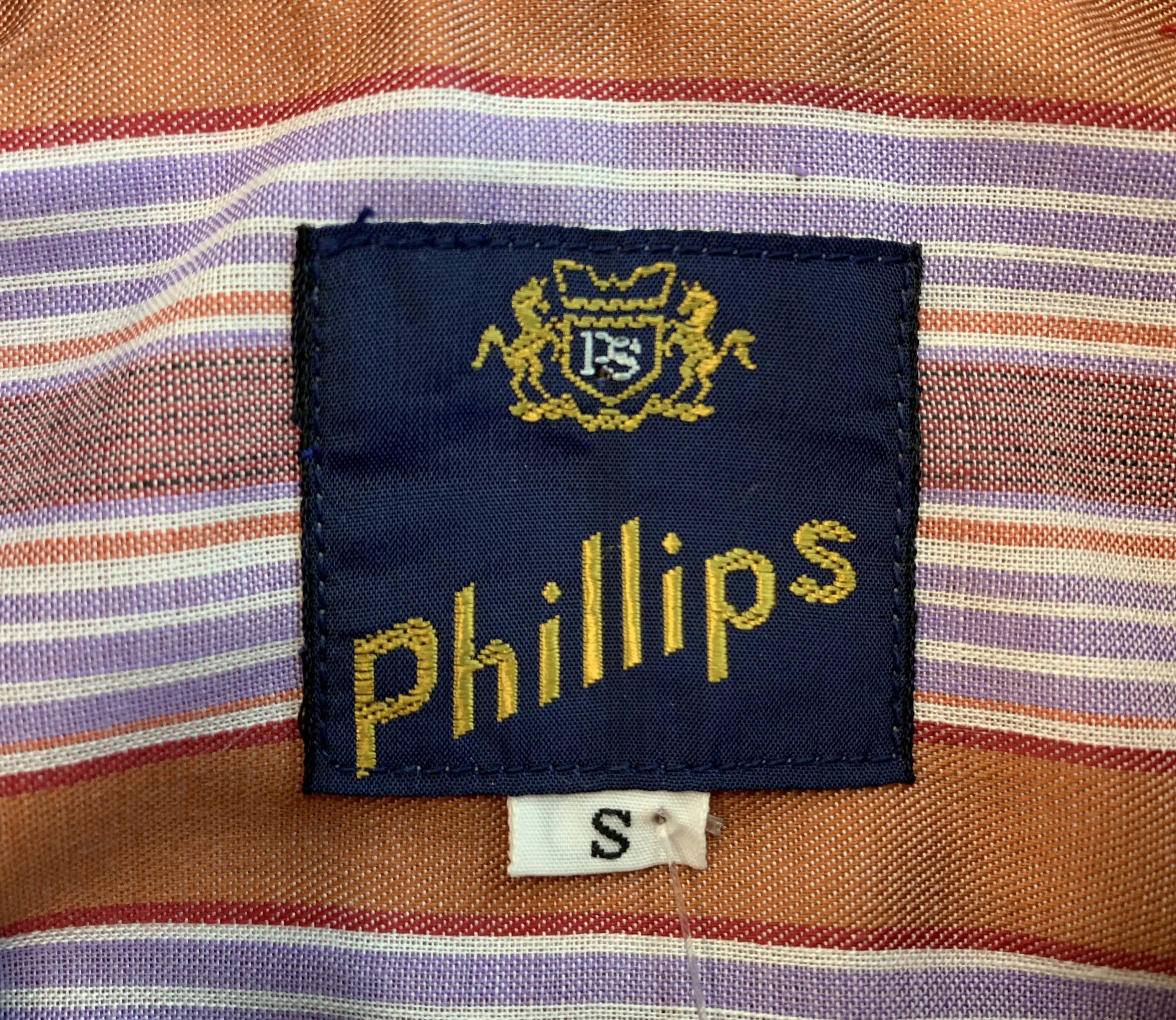 PHILLIPS brown & blue stripe shirt