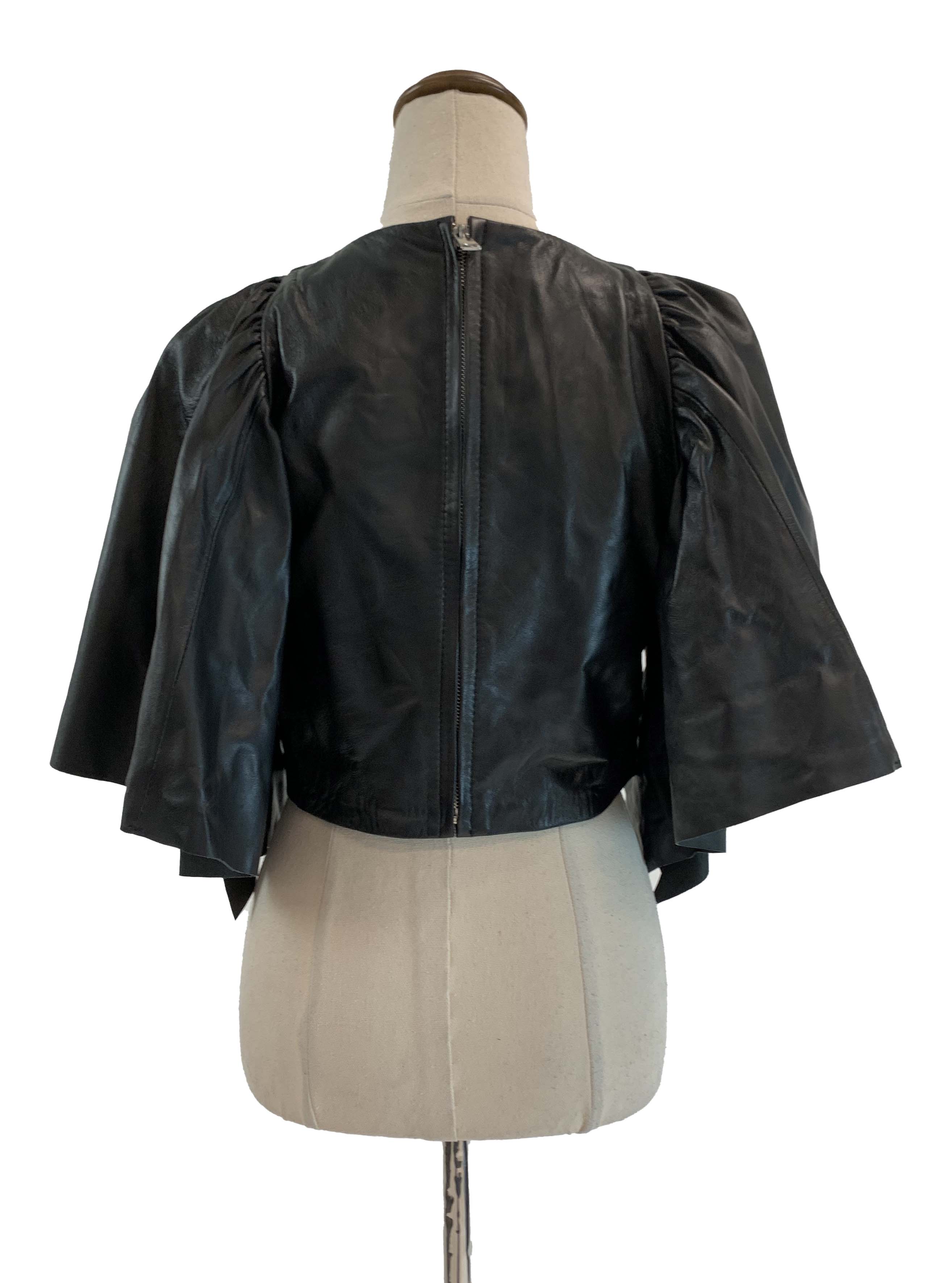 ZARA Leather Shawl Jacket 