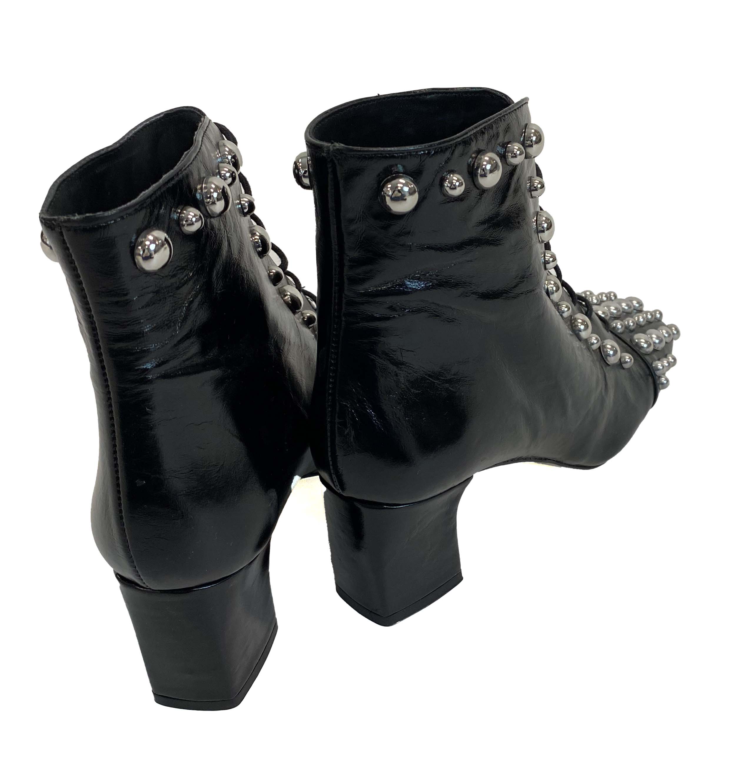 ZARA BASIC Studded  Leather Boots 